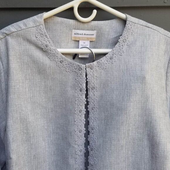 Alfred Dunner Gray Skirt Open Front Jacket Suit set size 18W - Picture 11 of 12